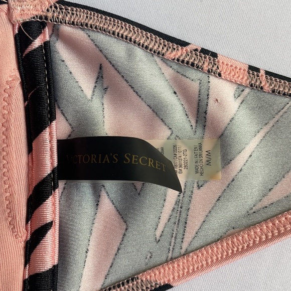 Victoria’s Secret Bikini Top Pink & Black Medium - Picture 6 of 7